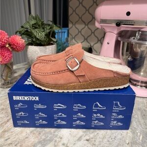 SOLD OUT NIB Birkenstock Buckley Shearling Pink Clay Clogs 40 - UPDATED PHOTOS